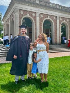 Jack Healy (MBA '24) celebrates spring graduation with his family. 